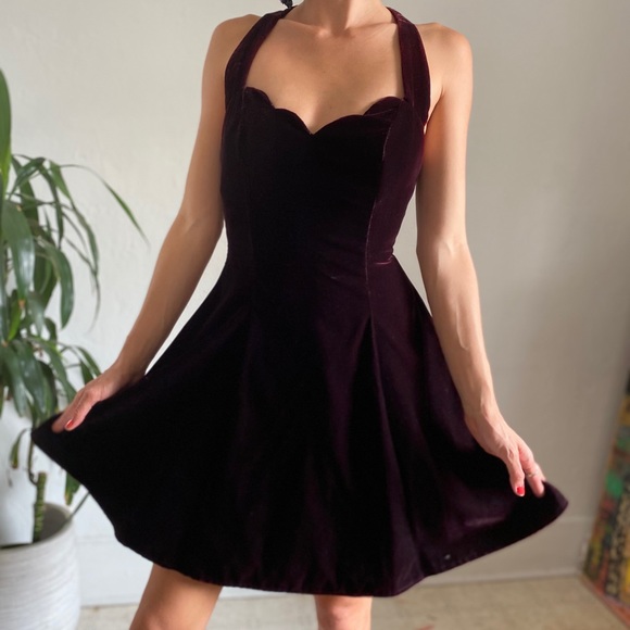 Beautiful velour vintage 80s party dress. Sz 6/7 - Picture 5 of 5